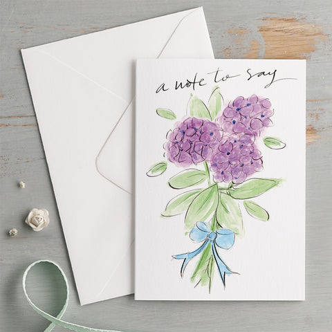 'A Note To Say' Purple Hydrangea Card