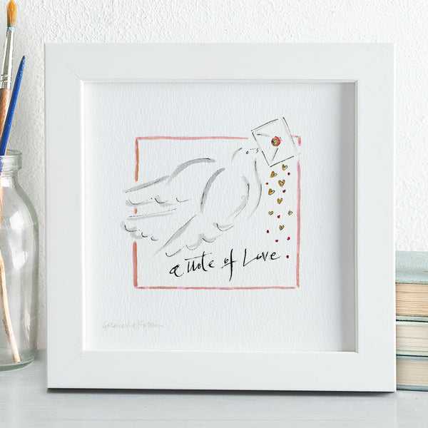 'A Note Of Love' Framed Original Art