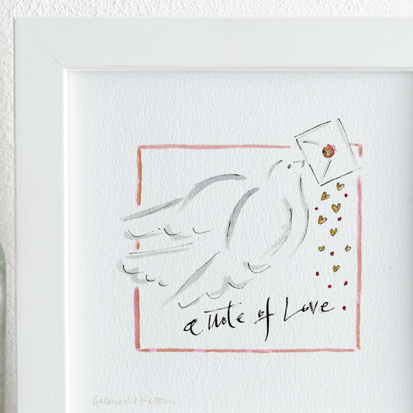 'A Note Of Love' Framed Original Art
