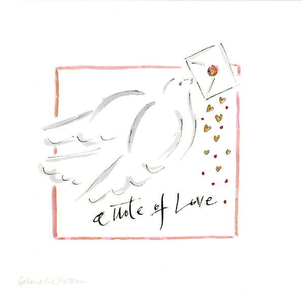 'A Note Of Love' Framed Original Art
