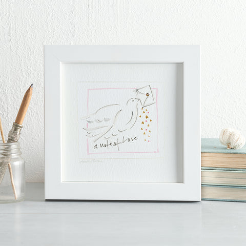 'A Note Of Love' Framed Original Art