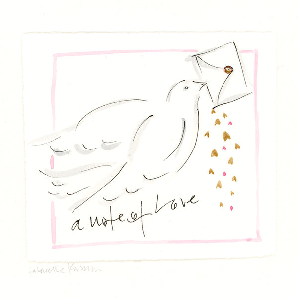'A Note Of Love' Framed Original Art