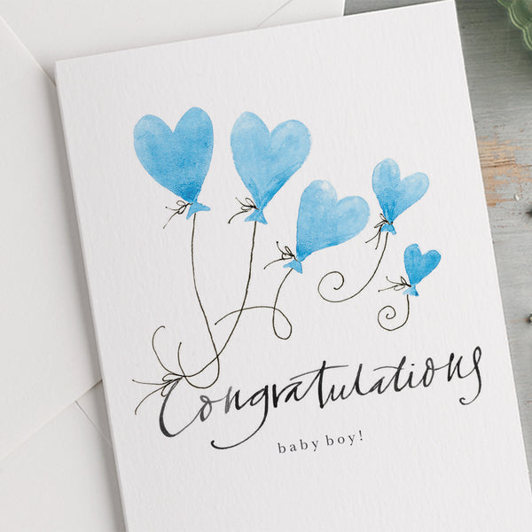 'Congratulations Baby Boy!' New Baby Card