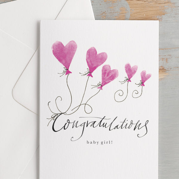 'Congratulations Baby Girl!' New Baby Card