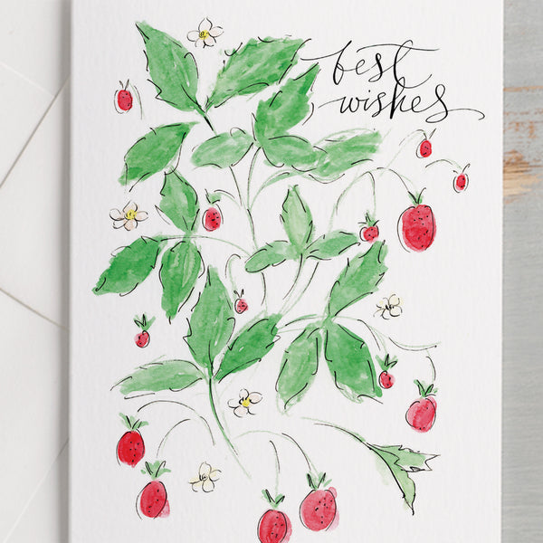 'Best Wishes' Strawberries Card