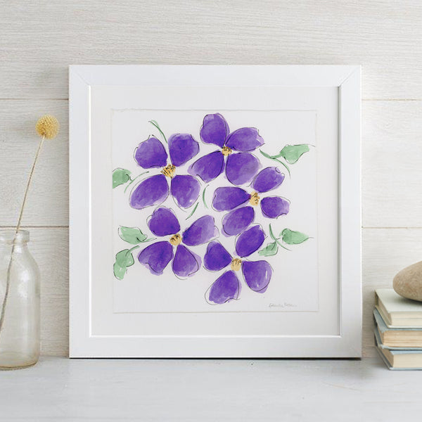 'Clematis' Floral Notecard Set