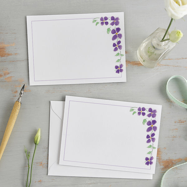 'Clematis' Floral Notecard Set