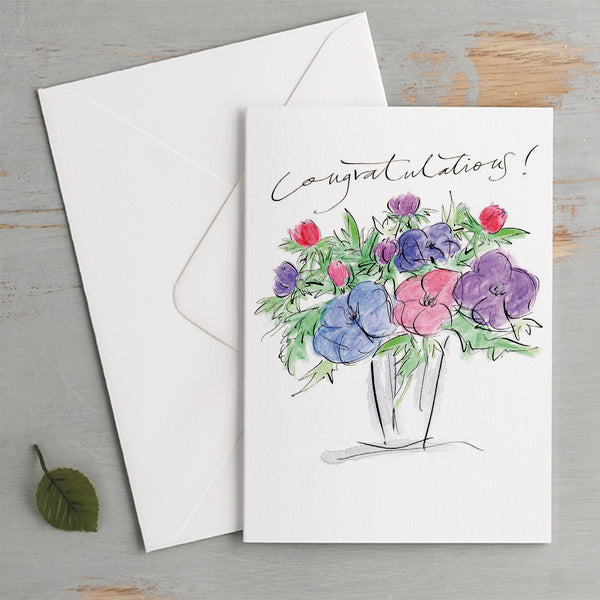 'Congratulations!' Floral Celebration Card