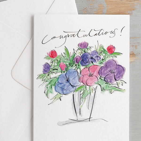 'Congratulations!' Floral Celebration Card