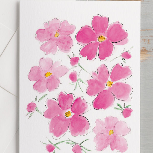 'Cosmos' Summer Flower Card