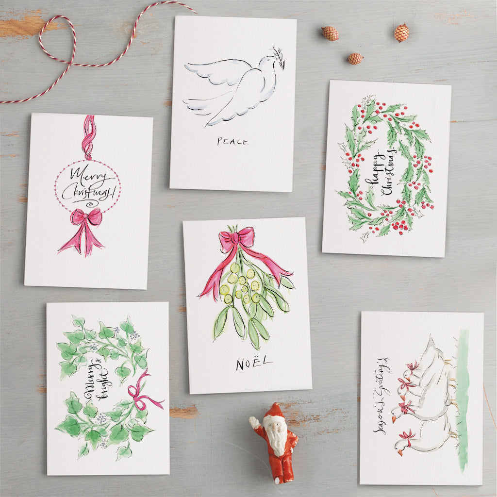 'Christmas Cards' Mixed Pack Of Six
