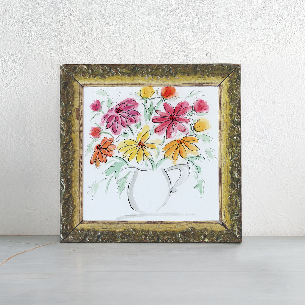 'Dahlias' Framed Original Art