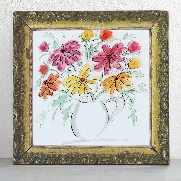 'Dahlias' Framed Original Art