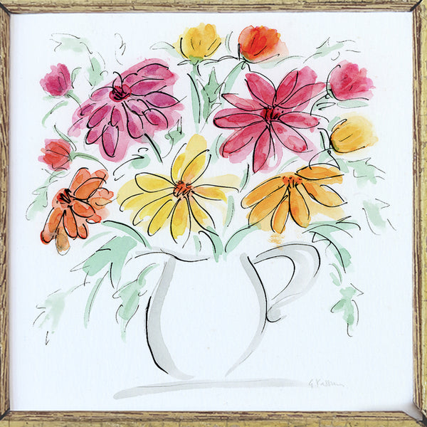 'Dahlias' Framed Original Art