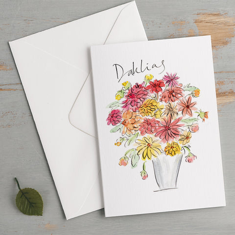 'Dahlias' Flower Card