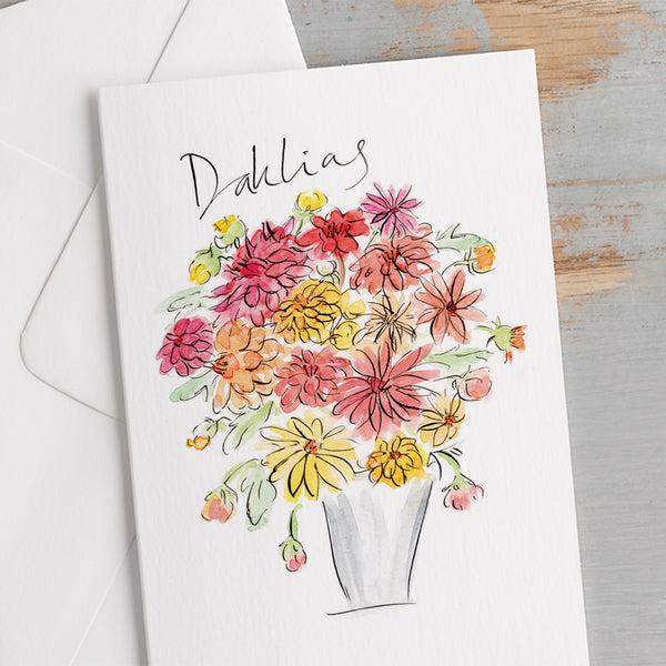 'Dahlias' Flower Card