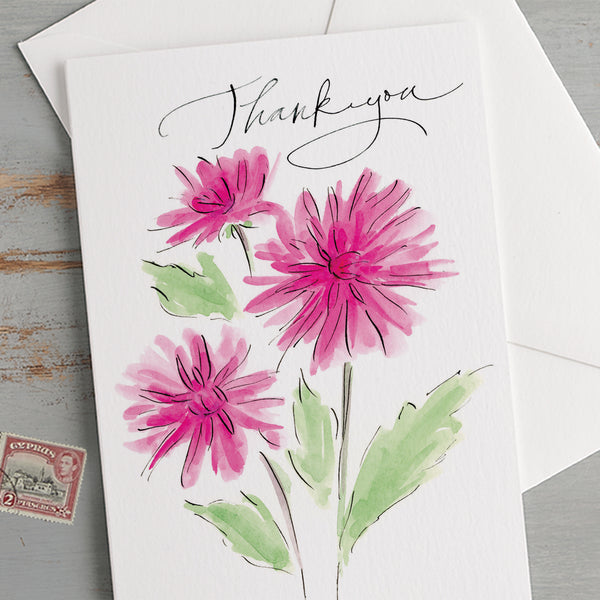 'Thank You' Dahlias Card