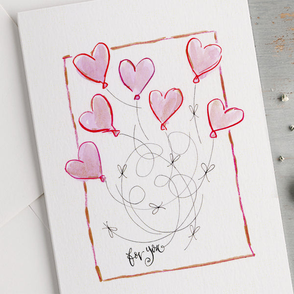 'For You' Hand Painted Printed Keepsake Card