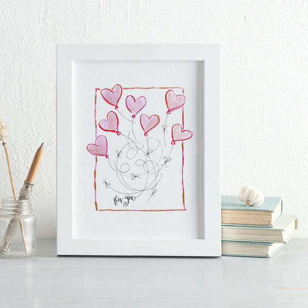 'For You' Hand Painted Printed Keepsake Card