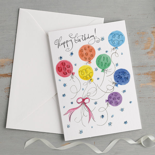 'Happy Birthday!' Rainbow Balloons Card