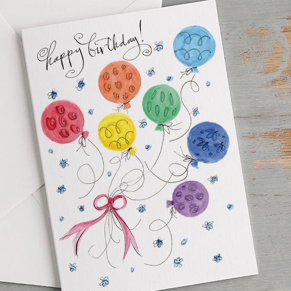 'Happy Birthday!' Rainbow Balloons Card