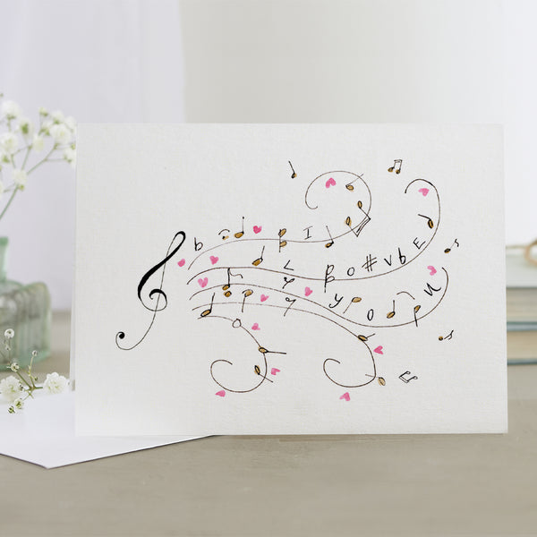'I Love You' Hand Painted Printed Keepsake Card