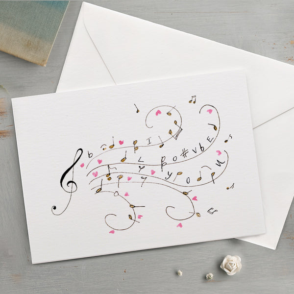 'I Love You' Hand Painted Printed Keepsake Card