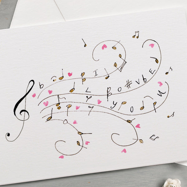 'I Love You' Hand Painted Printed Keepsake Card