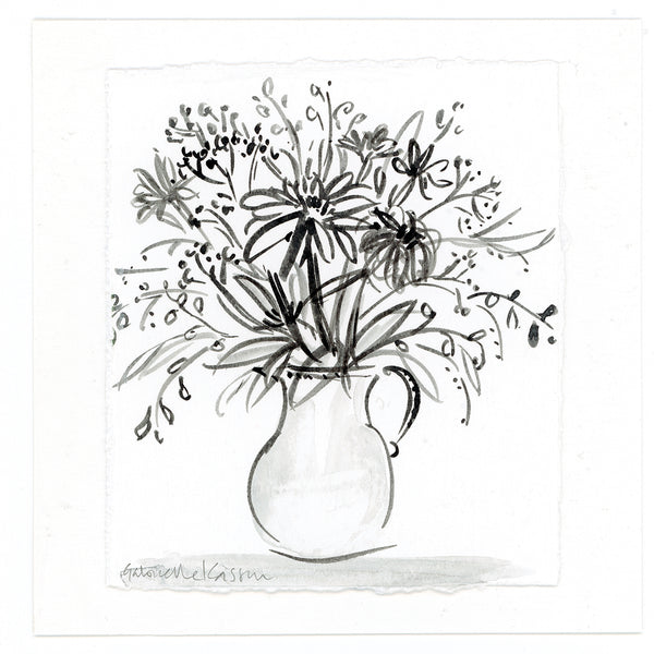 'Jug Of Flowers' Framed Original Art