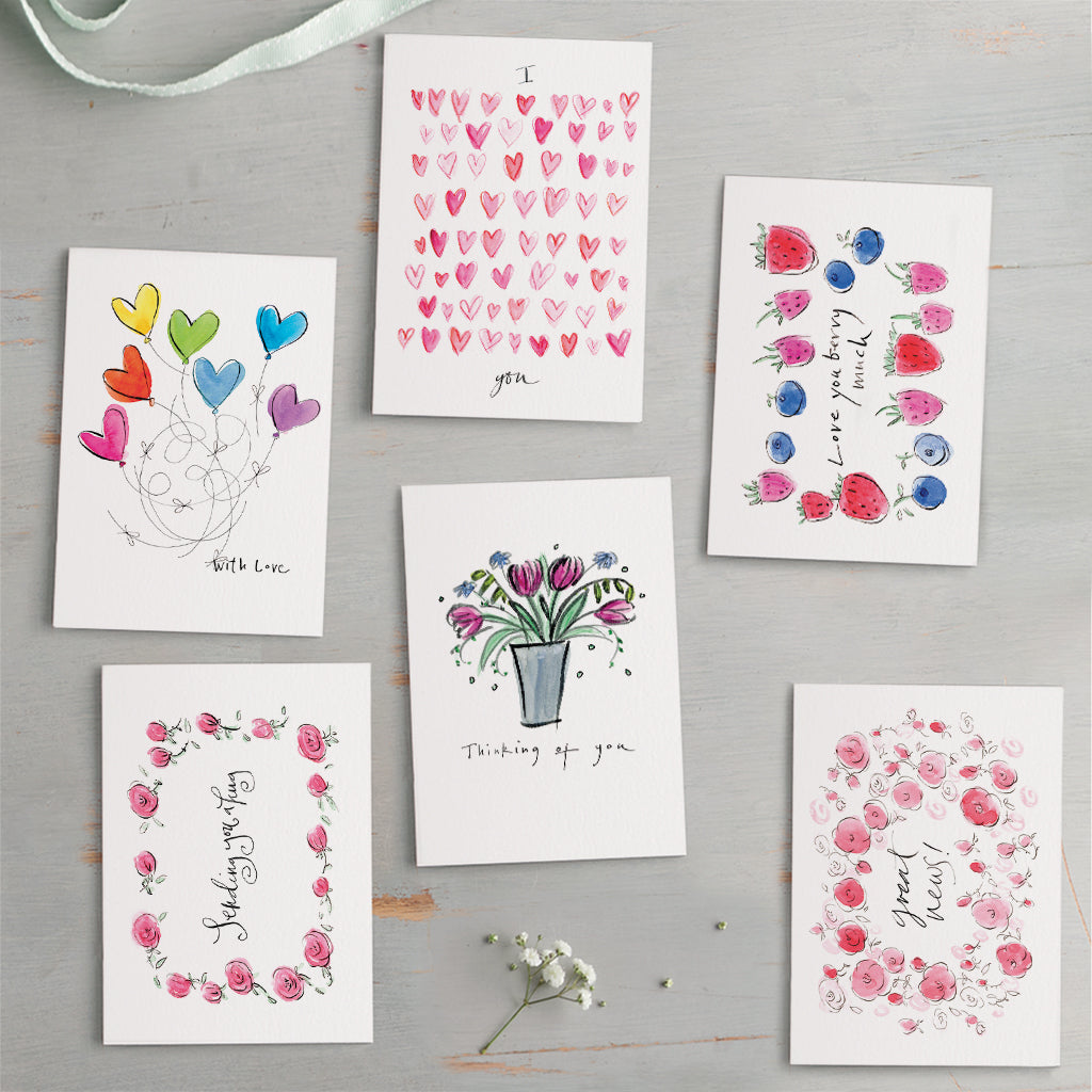 'Love & Friendship' Greeting Cards Pack Of 6