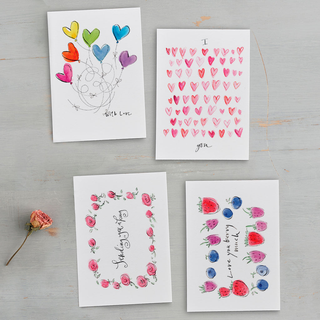 'Love & Friendship' Greeting Cards Pack Of 4