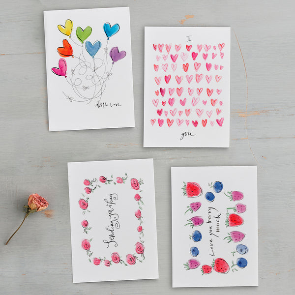 'Love & Friendship' Greeting Cards Pack Of 4