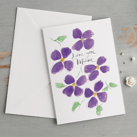 'Love You Mum' Clematis Mother's Day Card