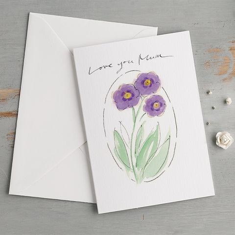 'Love You Mum' Auricula Mother's Day Card