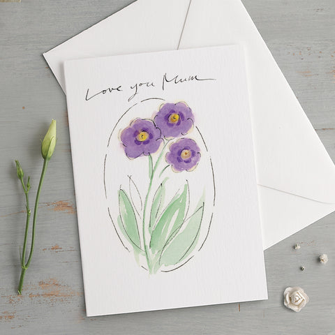 'Love You Mum' Auricula Mother's Day Card