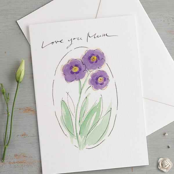 'Love You Mum' Auricula Mother's Day Card