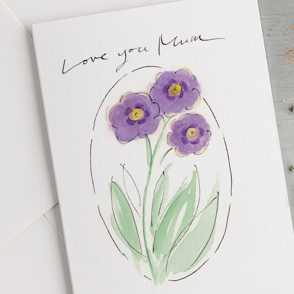 'Love You Mum' Auricula Mother's Day Card