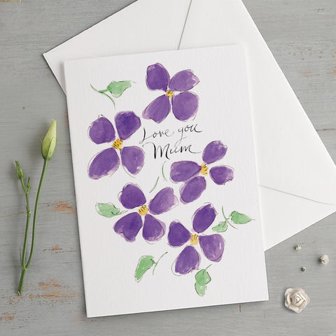 'Love You Mum' Clematis Mother's Day Card
