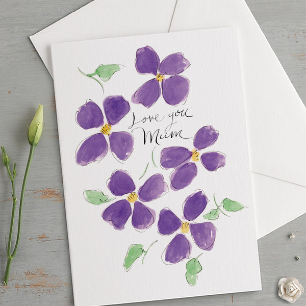 'Love You Mum' Clematis Mother's Day Card