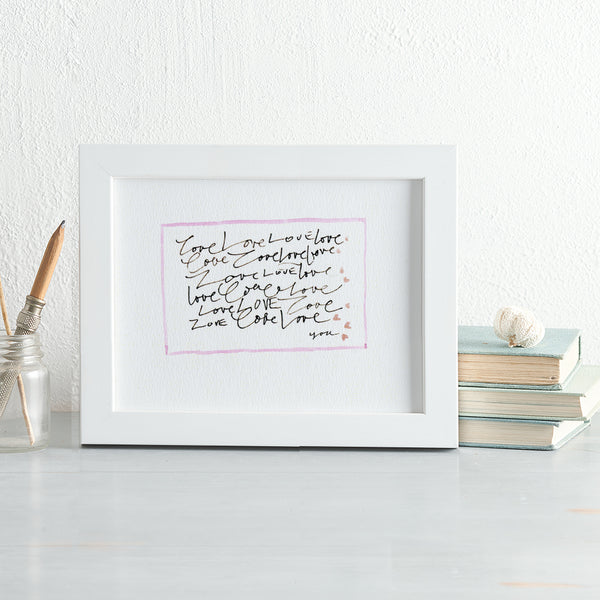 'Love, Love, Love... You' Hand Painted Printed Keepsake Card