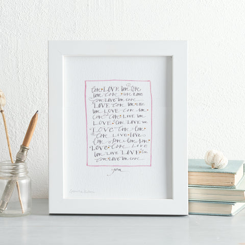 'Love, Love, Love... You' Hand Finished Art Print