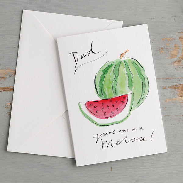 'Dad, You're One In A Melon' Funny Fruit Father's Day Card