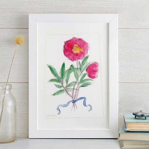 'Peony Posy' Framed Original Art