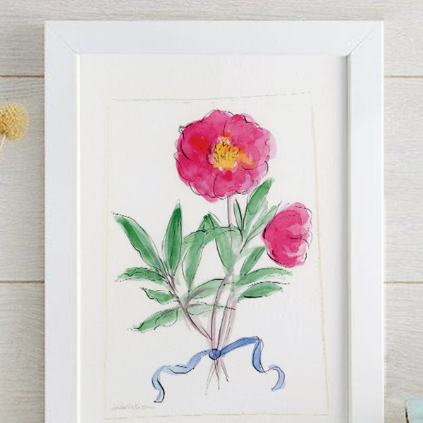 'Peony Posy' Framed Original Art