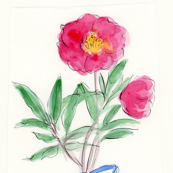 'Peony Posy' Framed Original Art