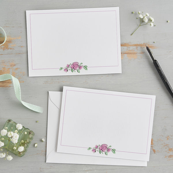 'Posy Of Roses' Floral Notecard Set