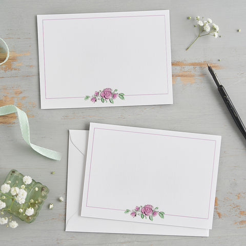 'Posy Of Roses' Floral Notecard Set