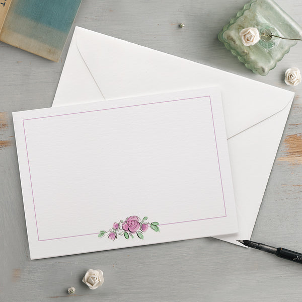 'Posy Of Roses' Floral Notecard Set