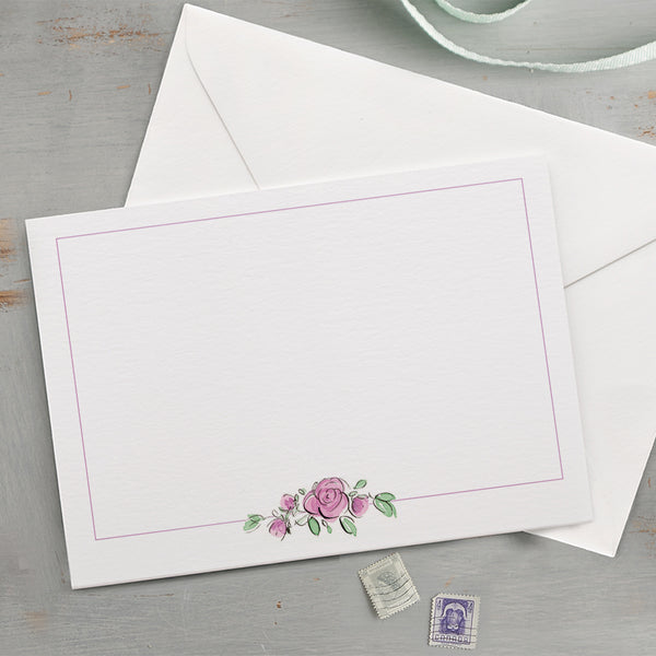'Posy Of Roses' Floral Notecard Set