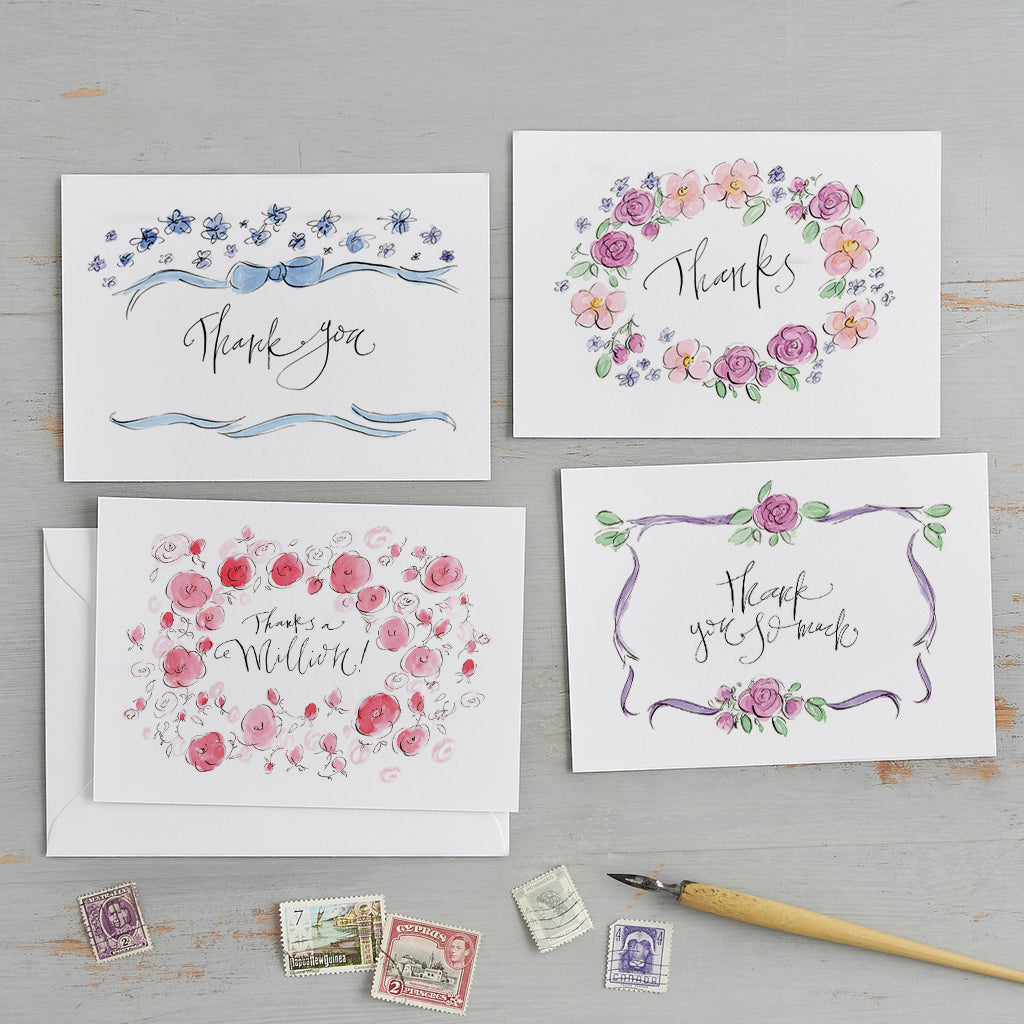 'Saying Thanks' Decorative Postcard Set